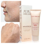 Light Beige Face Exfoliating Gel Scrub - Pore-Cleansing Acne Skin Care for Face, Body & Pedicure, Gentle Hydrating Exfoliator
