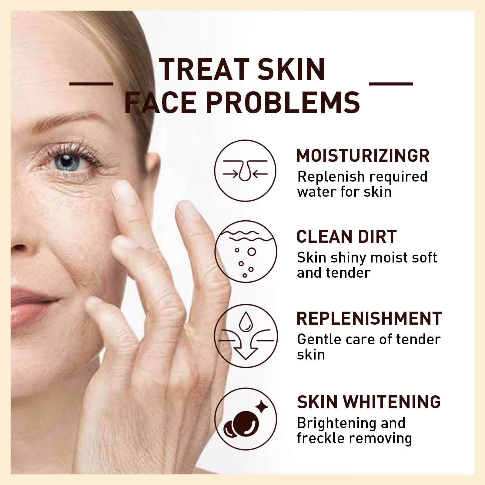 White Rice Face Serum Daily Moisturizing Soothing Redness Relief Discomfort Enhance Skin Elasticity Glowing Face Serum