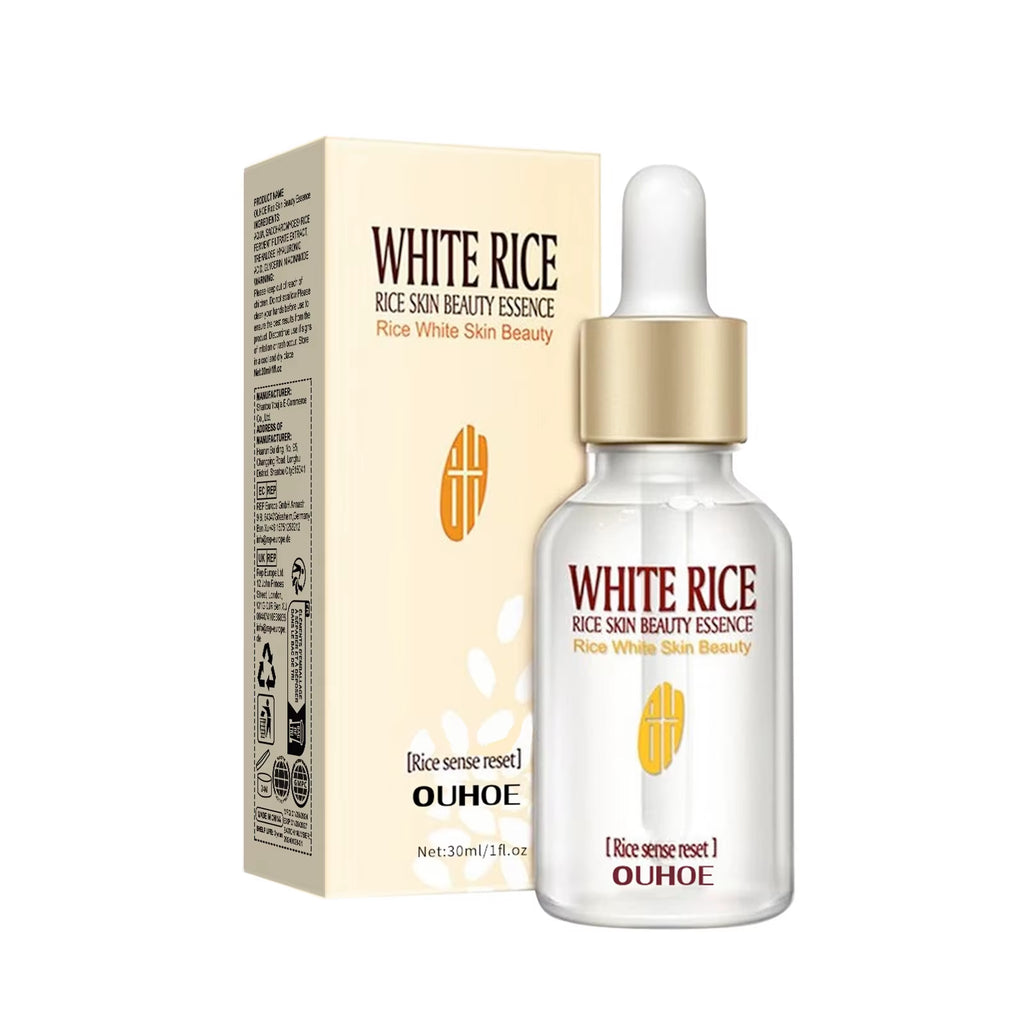 White Rice Face Serum Daily Moisturizing Soothing Redness Relief Discomfort Enhance Skin Elasticity Glowing Face Serum