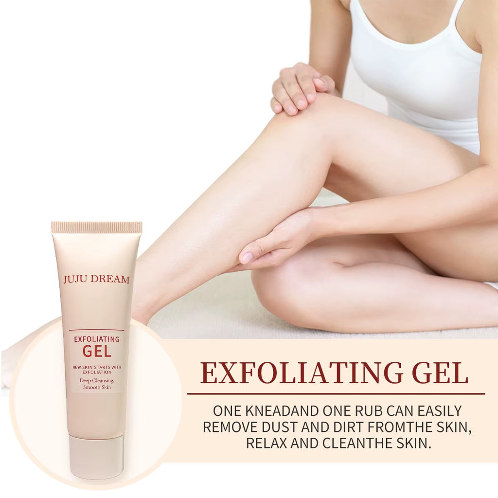 Light Beige Face Exfoliating Gel Scrub - Pore-Cleansing Acne Skin Care for Face, Body & Pedicure, Gentle Hydrating Exfoliator