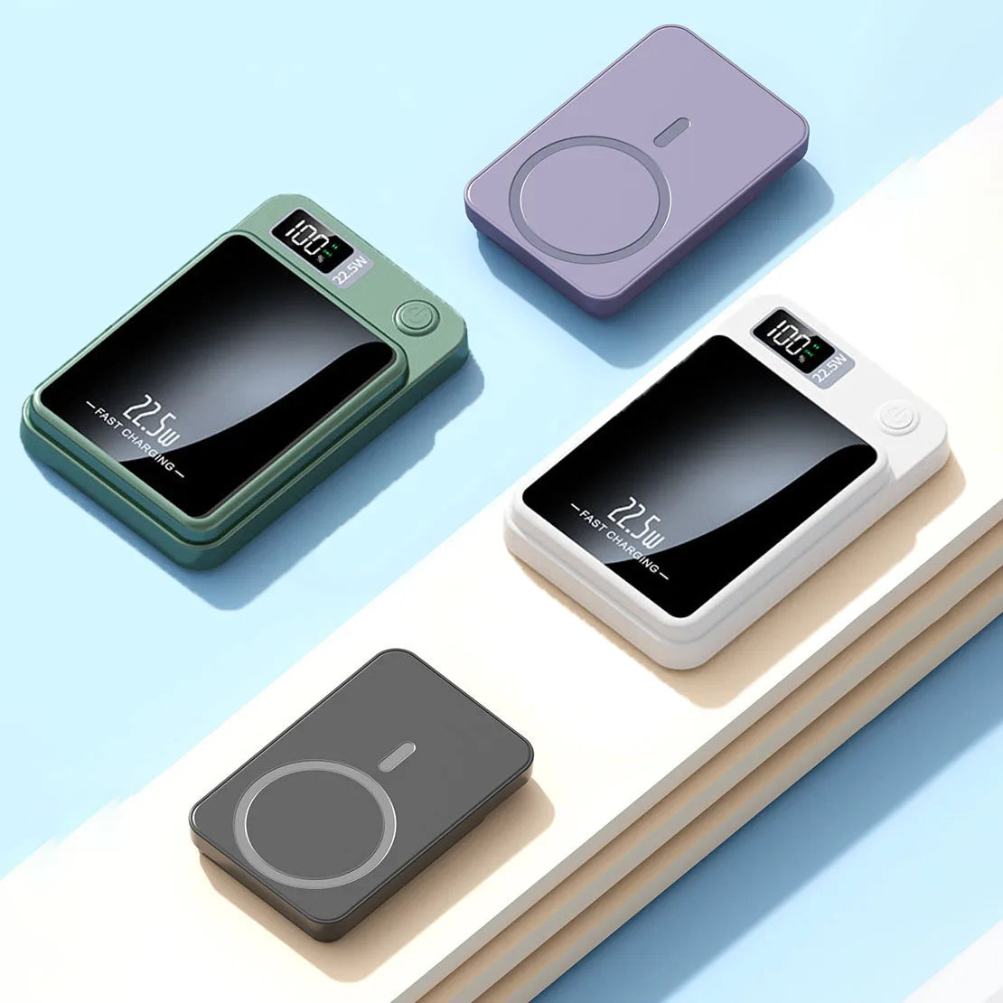 Tideboom 10000mAh Magnetic Wireless Power Bank - Ultra-Fast Charging for iPhone, Samsung, and Huawei