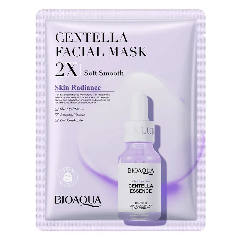 20Pcs BIOAQUA Centella Collagen Face Mask Moisturizing Refreshing Sheet Masks Hyaluronic Acid Facial Mask Skin Care Products