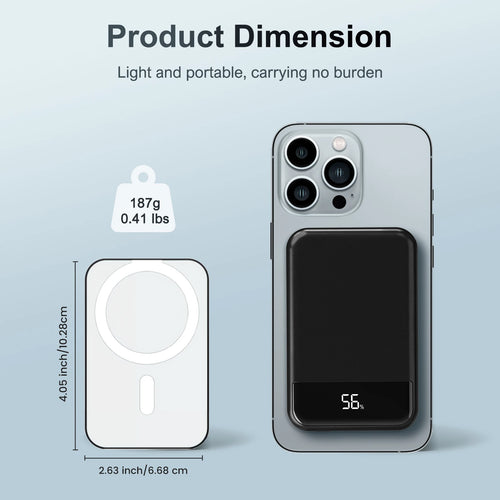 Magnetic Wireless Portable Charger Power Bank 10000Mah PD20W Built-In LED Display for Iphone 16/15/14/13/12/Pro/Mini/Pro Max