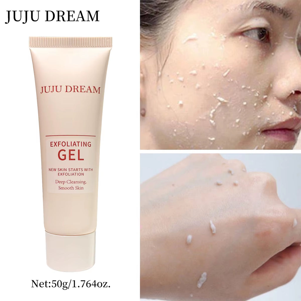 Light Beige Face Exfoliating Gel Scrub - Pore-Cleansing Acne Skin Care for Face, Body & Pedicure, Gentle Hydrating Exfoliator