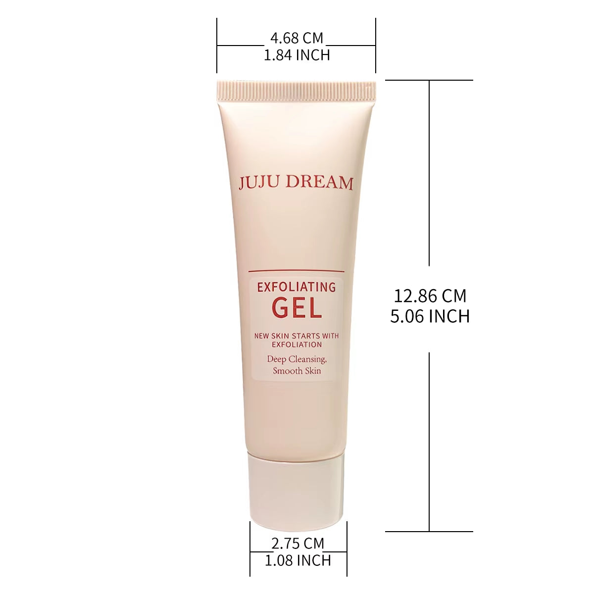 Light Beige Face Exfoliating Gel Scrub - Pore-Cleansing Acne Skin Care for Face, Body & Pedicure, Gentle Hydrating Exfoliator